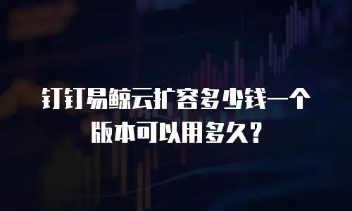 钉钉易鲸云扩容多少钱一个版本可以用多久？