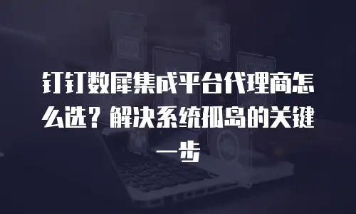 钉钉数犀集成平台代理商怎么选？解决系统孤岛的关键一步
