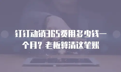钉钉动销365费用多少钱一个月？老板算清这笔账