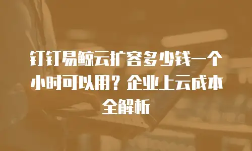 钉钉易鲸云扩容多少钱一个小时可以用？企业上云成本全解析