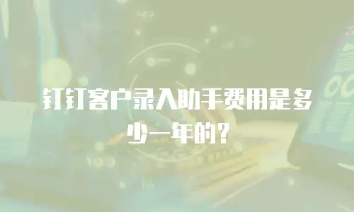 钉钉客户录入助手费用是多少一年的？
