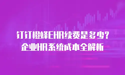钉钉橙蜂EHR续费是多少？企业HR系统成本全解析