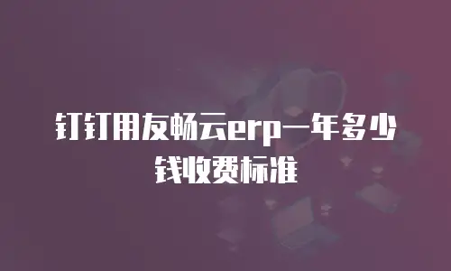 钉钉用友畅云erp一年多少钱收费标准