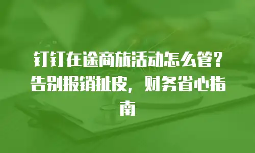 钉钉在途商旅活动怎么管？告别报销扯皮，财务省心指南