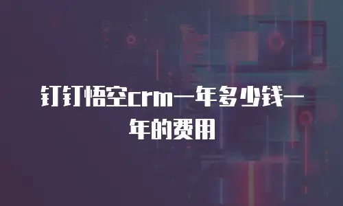 钉钉悟空crm一年多少钱一年的费用