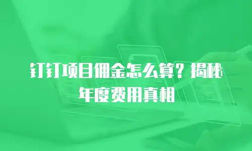 钉钉项目佣金怎么算？揭秘年度费用真相