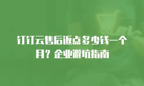 钉钉云售后返点多少钱一个月？企业避坑指南