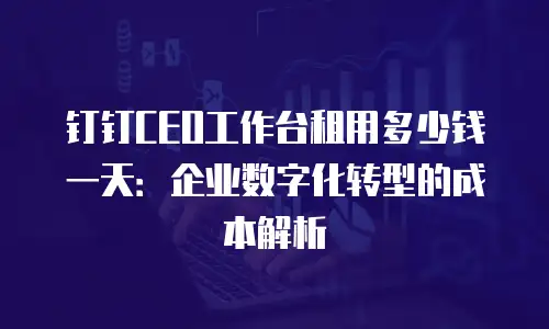 钉钉CEO工作台租用多少钱一天：企业数字化转型的成本解析