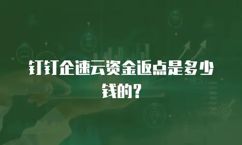 钉钉企速云资金返点是多少钱的？