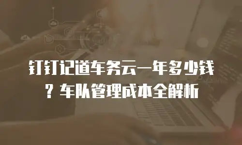 钉钉记道车务云一年多少钱？车队管理成本全解析