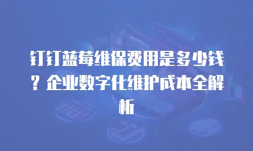 钉钉蓝莓维保费用是多少钱？企业数字化维护成本全解析