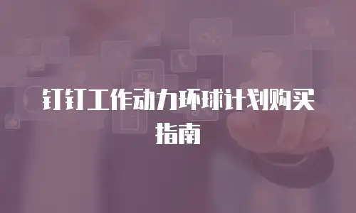钉钉工作动力环球计划购买指南