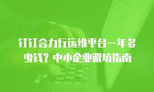 钉钉合力行运维平台一年多少钱？中小企业避坑指南