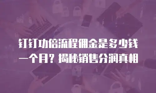 钉钉功倍流程佣金是多少钱一个月？揭秘销售分润真相