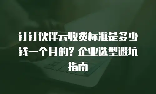 钉钉伙伴云收费标准是多少钱一个月的？企业选型避坑指南