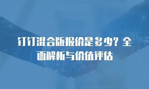 钉钉混合版报价是多少？全面解析与价值评估
