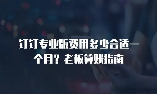 钉钉专业版费用多少合适一个月？老板算账指南