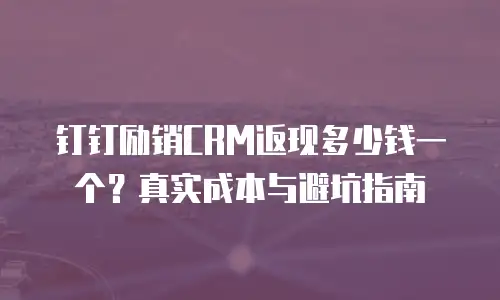 钉钉励销CRM返现多少钱一个？真实成本与避坑指南