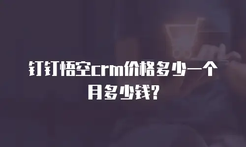 钉钉悟空crm价格多少一个月多少钱？