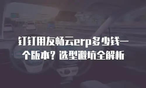 钉钉用友畅云erp多少钱一个版本？选型避坑全解析