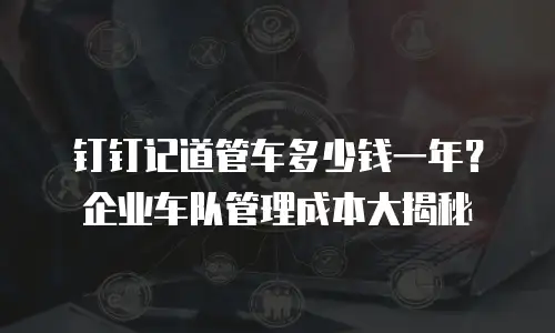 钉钉记道管车多少钱一年？企业车队管理成本大揭秘