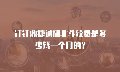 钉钉鼎捷试研北斗续费是多少钱一个月的？