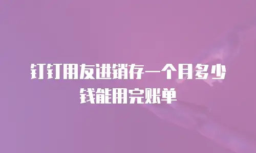 钉钉用友进销存一个月多少钱能用完账单