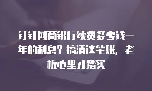 钉钉网商银行续费多少钱一年的利息？搞清这笔账，老板心里才踏实