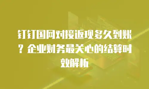 钉钉国网对接返现多久到账？企业财务最关心的结算时效解析