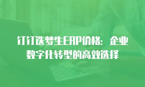 钉钉迭梦生ERP价格：企业数字化转型的高效选择