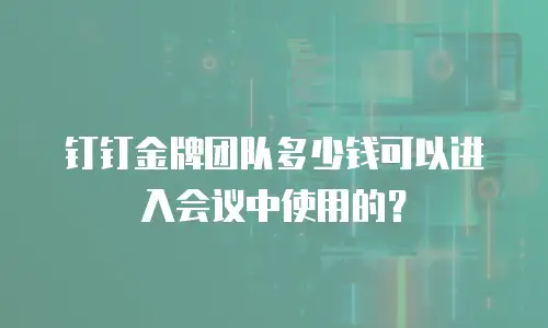 钉钉金牌团队多少钱可以进入会议中使用的？