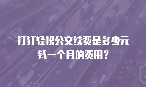 钉钉轻松公文续费是多少元钱一个月的费用？