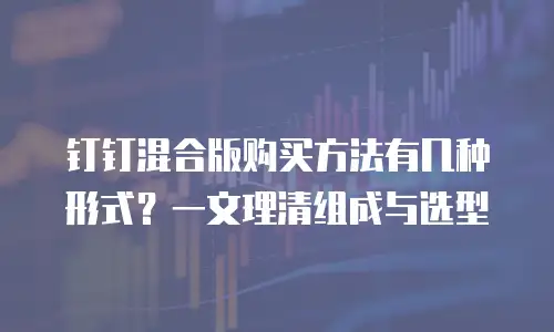 钉钉混合版购买方法有几种形式？一文理清组成与选型