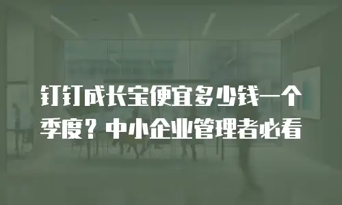 钉钉成长宝便宜多少钱一个季度？中小企业管理者必看