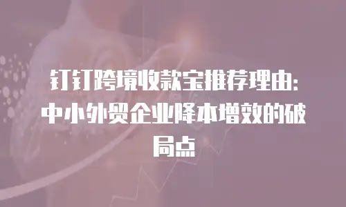 钉钉跨境收款宝推荐理由：中小外贸企业降本增效的破局点