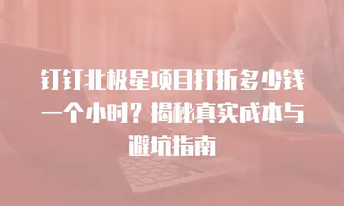钉钉北极星项目打折多少钱一个小时？揭秘真实成本与避坑指南
