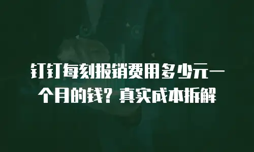 钉钉每刻报销费用多少元一个月的钱？真实成本拆解