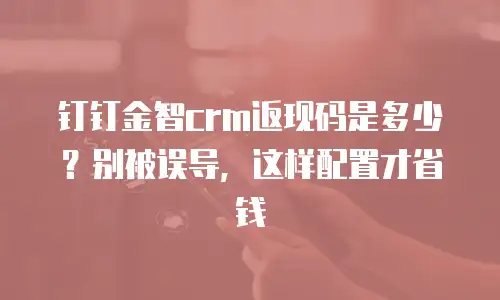 钉钉金智crm返现码是多少？别被误导，这样配置才省钱