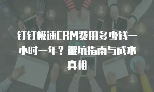钉钉极速CRM费用多少钱一小时一年？避坑指南与成本真相