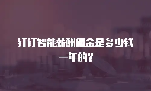 钉钉智能薪酬佣金是多少钱一年的？
