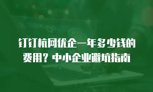 钉钉杭网优企一年多少钱的费用？中小企业避坑指南