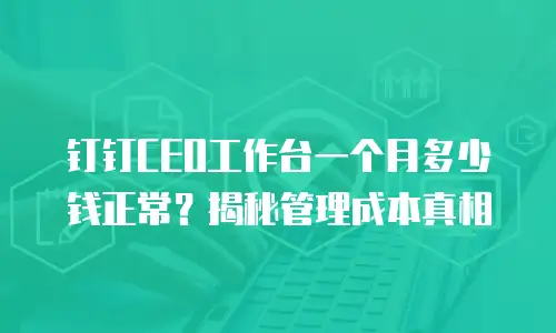 钉钉CEO工作台一个月多少钱正常？揭秘管理成本真相
