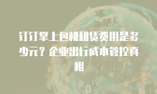 钉钉掌上包机租赁费用是多少元？企业出行成本管控真相