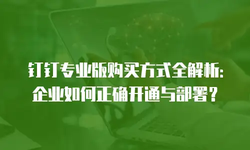 钉钉专业版购买方式全解析：企业如何正确开通与部署？