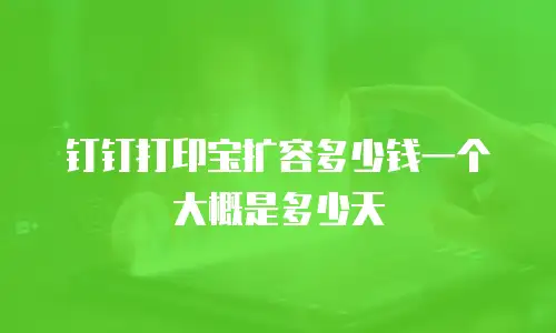钉钉打印宝扩容多少钱一个大概是多少天
