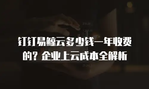 钉钉易鲸云多少钱一年收费的？企业上云成本全解析