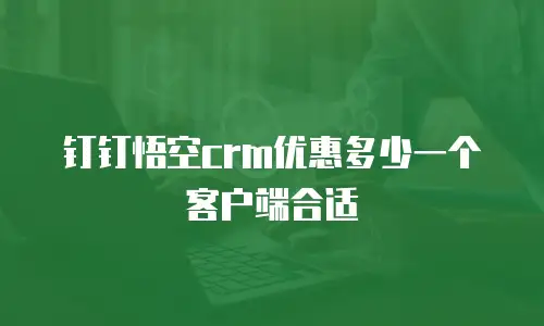 钉钉悟空crm优惠多少一个客户端合适