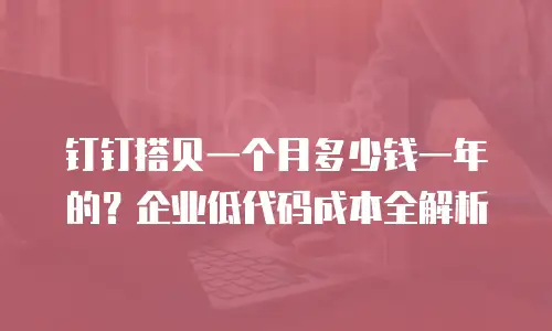 钉钉搭贝一个月多少钱一年的？企业低代码成本全解析