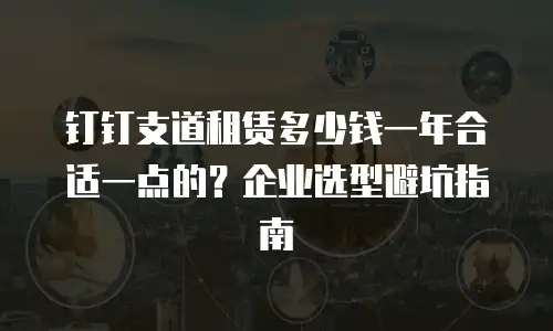 钉钉支道租赁多少钱一年合适一点的？企业选型避坑指南