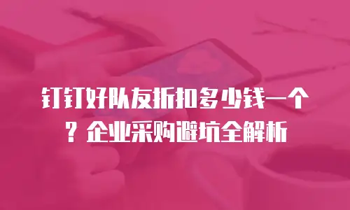 钉钉好队友折扣多少钱一个？企业采购避坑全解析